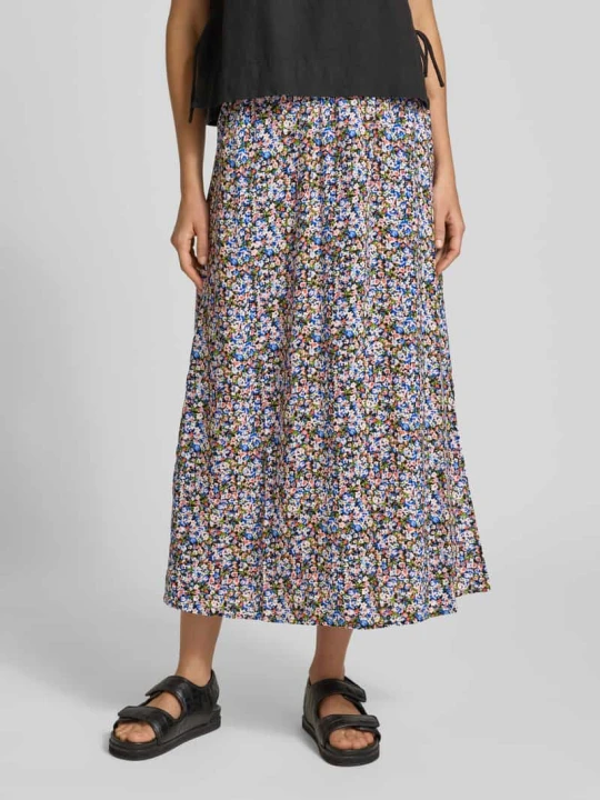 Zdjęcie produktu Rozkloszowana długa spódnica z czystej wiskozy model 'EASY JOY' Vero Moda Błękitny melanż