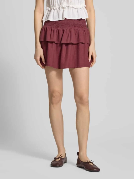 Zdjęcie produktu Rozkloszowana mini-spódnica z mieszanki wiskozy i lnu model 'GOA' Only