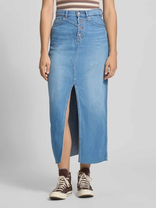 Zdjęcie produktu Rozkloszowana spódnica jeansowa z mieszanka bawełny model 'MIRA' Pepe Jeans Jeansowy niebieski