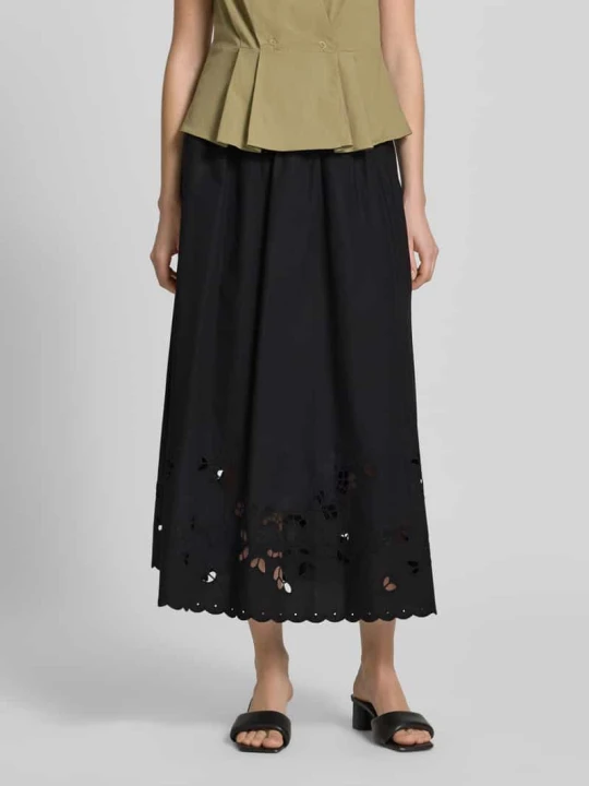 Zdjęcie produktu Rozkloszowana spódnica maxi z czystej bawełny model 'CARAVAN' Weekend Max Mara Czarny