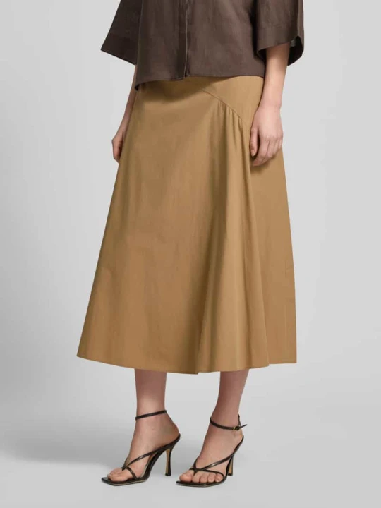 Zdjęcie produktu Rozkloszowana spódnica maxi z czystej bawełny model 'ZATTERA' Weekend Max Mara Średniobrązowy