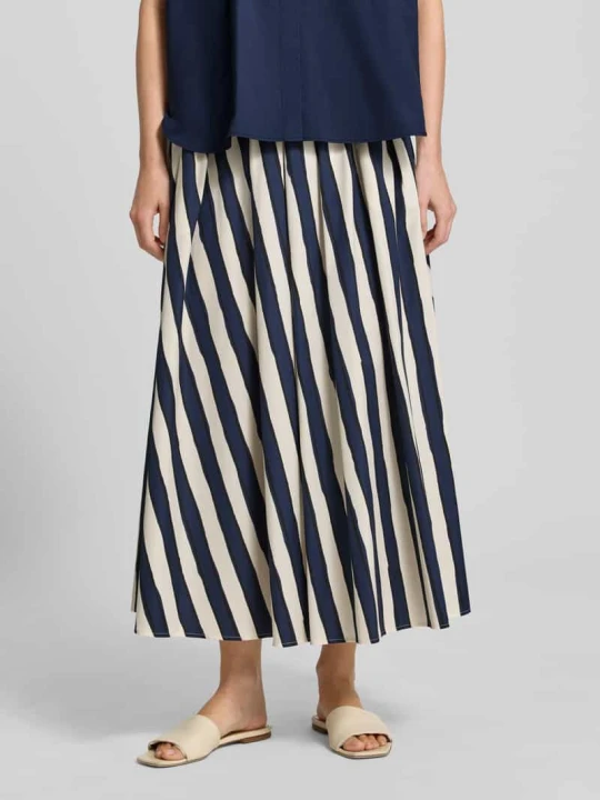 Zdjęcie produktu Rozkloszowana spódnica maxi z czystej bawełny Weekend Max Mara Ciemnoniebieski