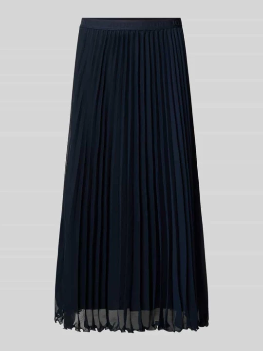 Zdjęcie produktu Rozkloszowana spódnica midi w plisowanej stylizacji model 'Sabia' JOOP! Ciemnoniebieski