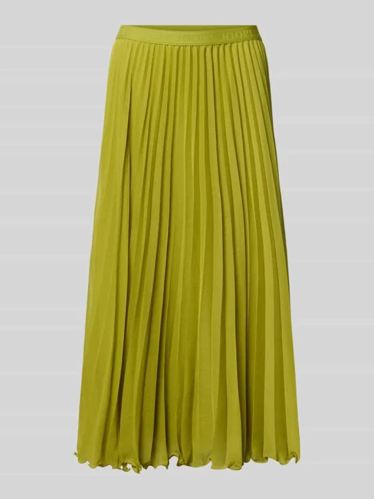 Zdjęcie produktu Rozkloszowana spódnica midi w plisowanej stylizacji model 'Sabia' JOOP! Zielony