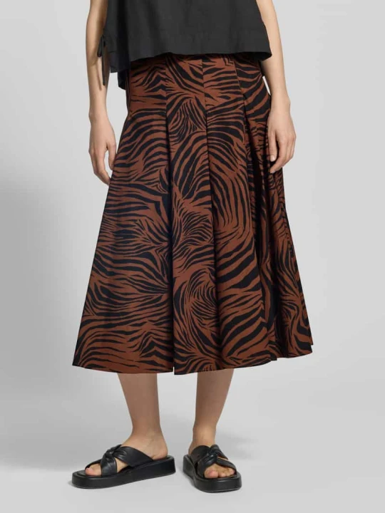 Zdjęcie produktu Rozkloszowana spódnica midi z czystej bawełny model 'PANTEON' Max Mara Średniobrązowy