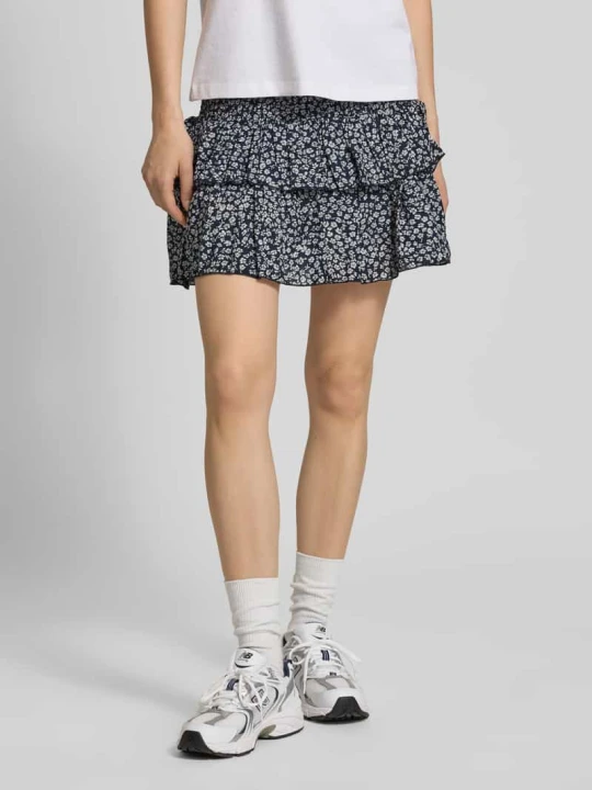 Zdjęcie produktu Rozkloszowana spódnica mini z falbanami model 'ZOEY' Only Granatowy