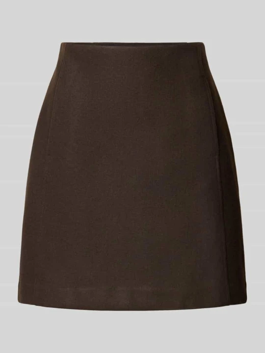 Zdjęcie produktu Rozkloszowana spódnica mini z wszytym zamkiem błyskawicznym model 'FORTUNEALLISON' Vero Moda Czekoladowy