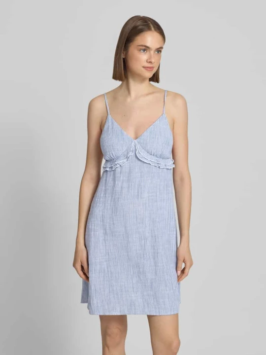 Zdjęcie produktu Rozkloszowana sukienka casualowa z mieszanki wiskozy i lnu model 'SIESTA MW' Only Jasnoniebieski