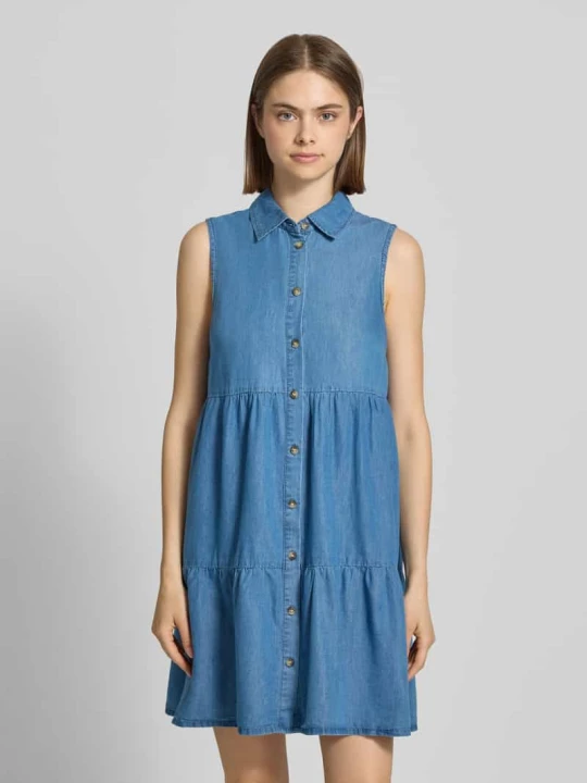 Zdjęcie produktu Rozkloszowana sukienka jeansowa z mieszanka bawełny i lyocellu model 'BEA SIESTA' Only Jeansowy niebieski