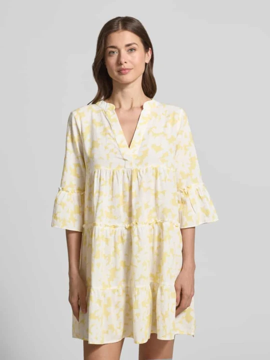 Zdjęcie produktu Rozkloszowana sukienka koszulowa z czystej bawełny model 'DICTHE' Vero Moda Jasnożółty