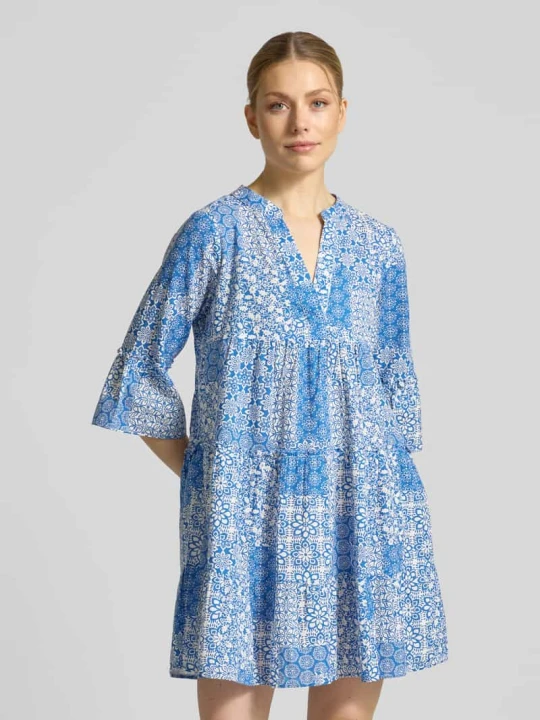 Zdjęcie produktu Rozkloszowana sukienka koszulowa z czystej bawełny model 'DICTHE' Vero Moda Oceaniczny