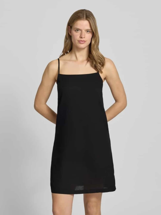 Zdjęcie produktu Rozkloszowana sukienka mini z mieszanka wiskozy i lnu model 'PIA' Pieces Czarny