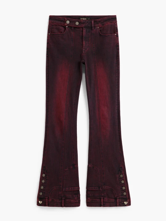 Zdjęcie produktu Rozkloszowane jeansy Desigual czerwony