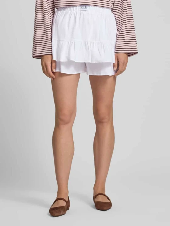 Zdjęcie produktu Rozkloszowany skort z mieszanka lnu i bawełny model 'PIPPA' VILLA SOPHIE Biały