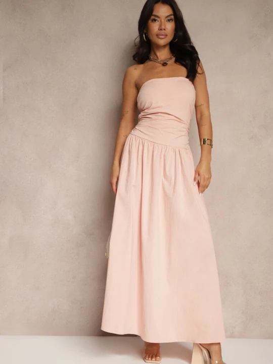Zdjęcie produktu Różowa Koktajlowa Bawełniana Sukienka Bodycon Filitera Retro & Icone
