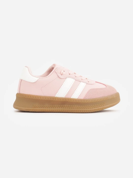 Zdjęcie produktu Różowe Buty Sportowe Sneakersy w Stylu Retro z Szerokim Noskiem Shaima