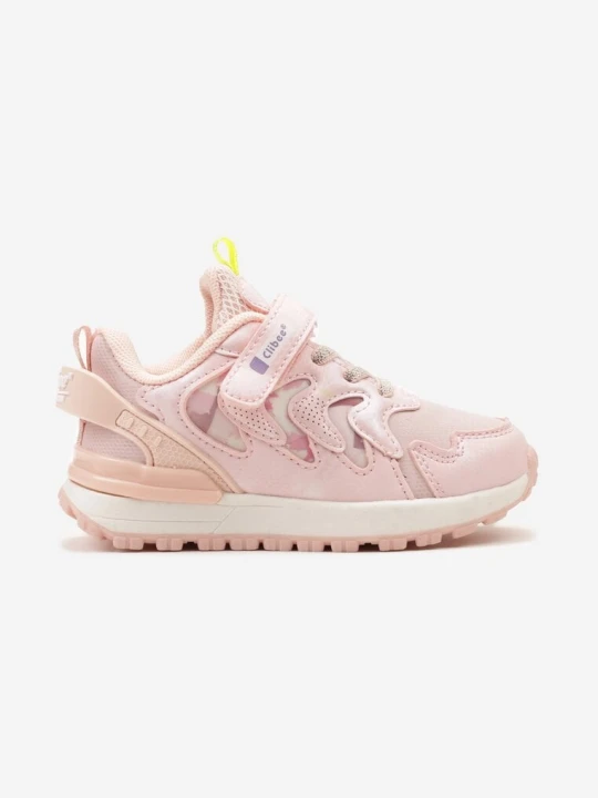 Zdjęcie produktu Różowe Buty Sportowe Sneakersy z Nowoczesnymi Wstawkami i Brokatem Baxlia