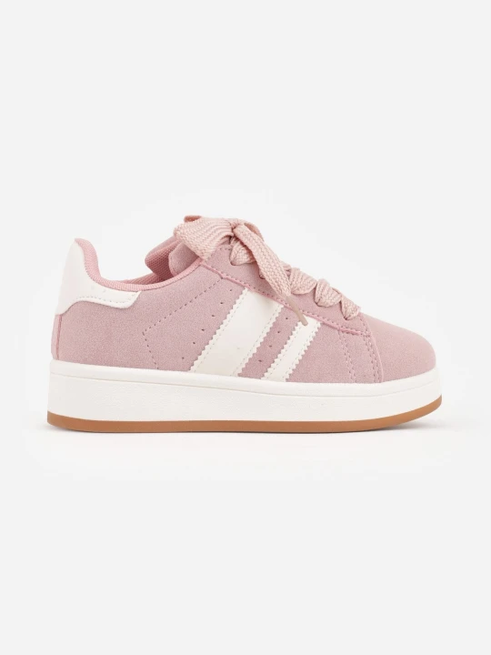 Zdjęcie produktu Różowe Buty Sportowe Sneakersy z Paskami po Bokach Vikitole Gowin