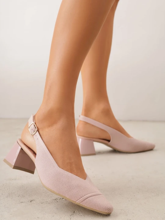 Zdjęcie produktu Różowe Czółenka VICES Soft Fit Slingback na Lakierowanym Słupku z Elastyczną Cholewką Comfort Coromenis