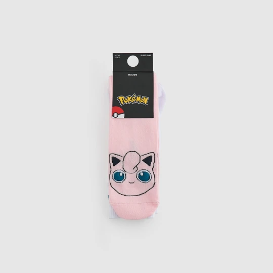 Zdjęcie produktu Różowe długie skarpetki z motywem Pokémon 2-pak House