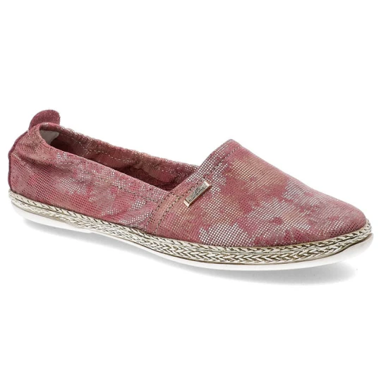 Zdjęcie produktu Espadryle damskie Lemar, wsuwane ze skóry naturalnej, różowe, 10012