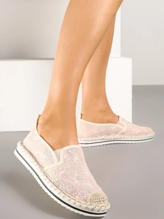 Zdjęcie produktu Różowe Espadryle z Ozdobną Plecionką Eranoria Seastar
