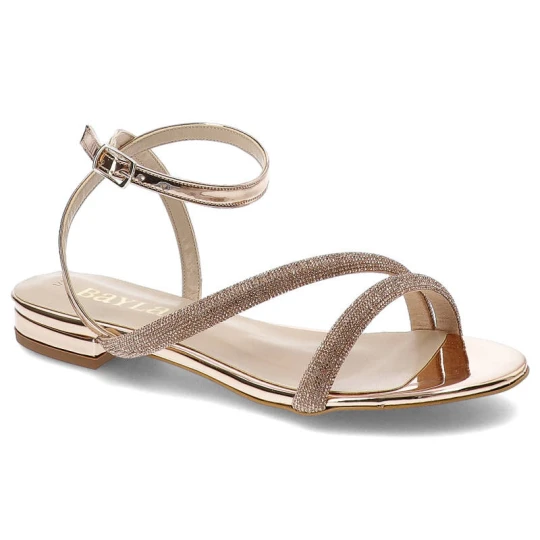 Zdjęcie produktu Różowe Sandały Bayla Eleganckie Płaskie Buty