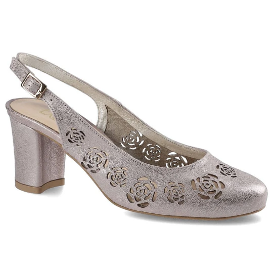 Zdjęcie produktu Sandały damskie Exquisite, eleganckie na obcasie, różowe, 1049