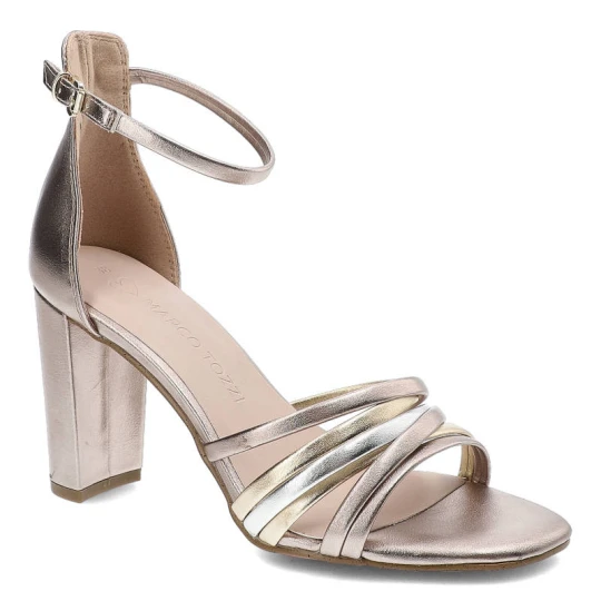 Zdjęcie produktu Różowe Sandały Marco Tozzi Eleganckie Buty Na Obcasie