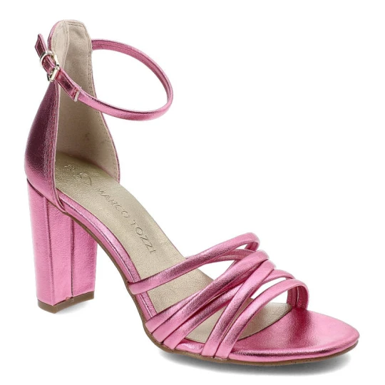 Zdjęcie produktu Różowe Sandały Marco Tozzi Eleganckie Buty Na Obcasie