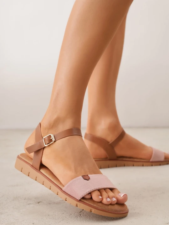 Zdjęcie produktu Różowe Sandały VICES w Stylu Basic z Paskiem z Klamerką Loretha