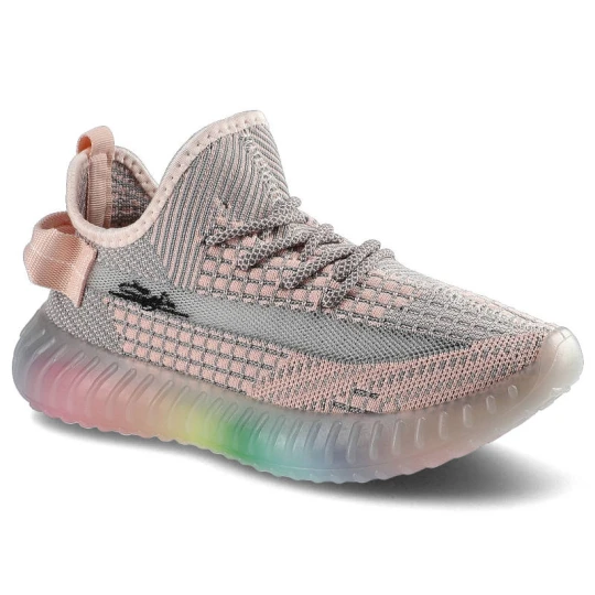 Zdjęcie produktu Sneakersy damskie Artiker, wsuwano-sznurowany fason cholewka tekstylna elastyczna typu knit skarpetkowa konstrukcja dopasowana sportowa forma gruba p różowy