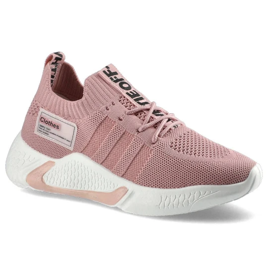 Zdjęcie produktu Sneakersy damskie Artiker, sznurowany fason cholewka tekstylna siateczkowa sportowa oddychająca konstrukcja elastyczna dopasowana forma amortyzująca różowy