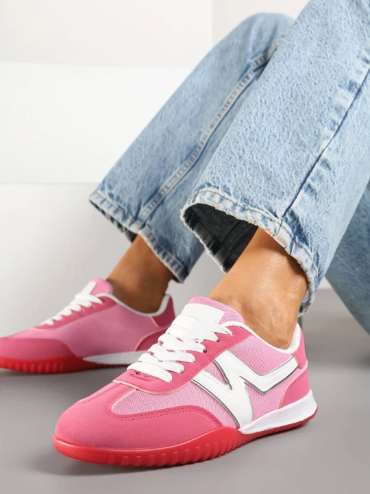 Zdjęcie produktu Różowe Sneakersy Klasyczne Tenisówki Istia Fiori&spinc