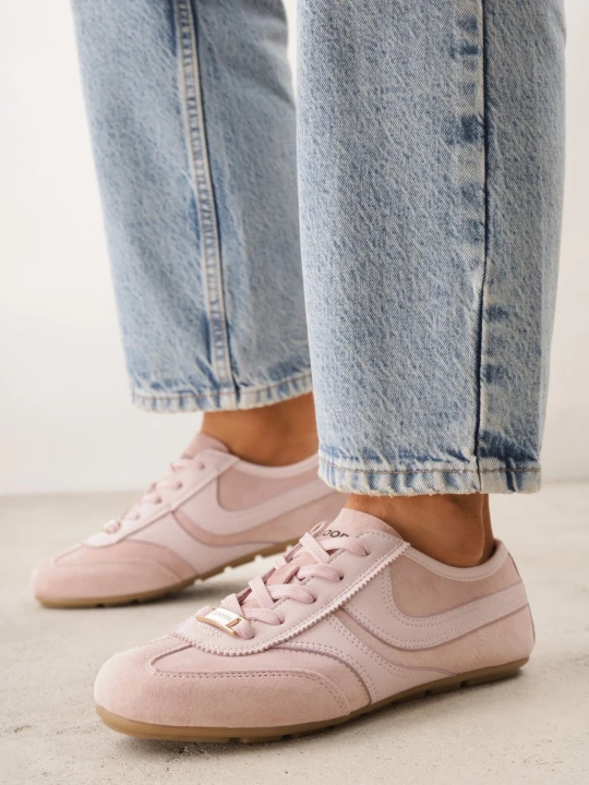 Zdjęcie produktu Różowe Sneakersy Klasyczne Tenisówki z Zamszu Naturalnego Talanashta Goodin