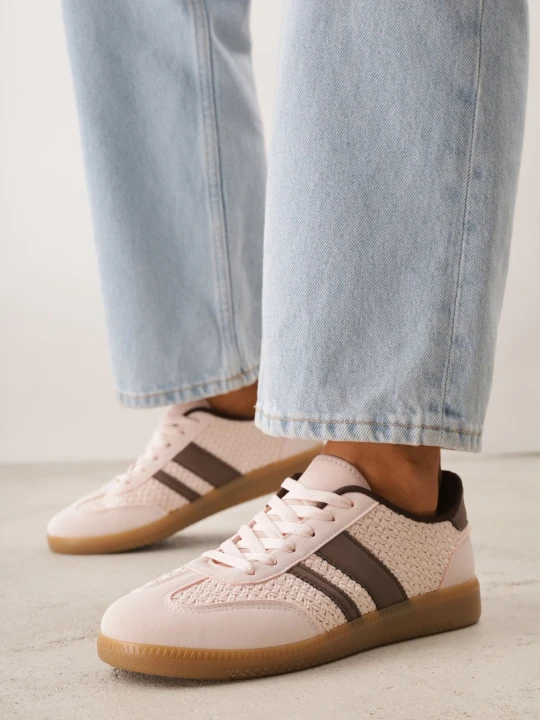 Zdjęcie produktu Różowe Sneakersy Kultowe Tenisówki z Plecioną Strukturą Loraebelle Seastar