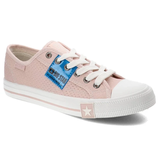 Zdjęcie produktu Trampki damskie Big Star, sportowe i oddychające, różowe, FF274033