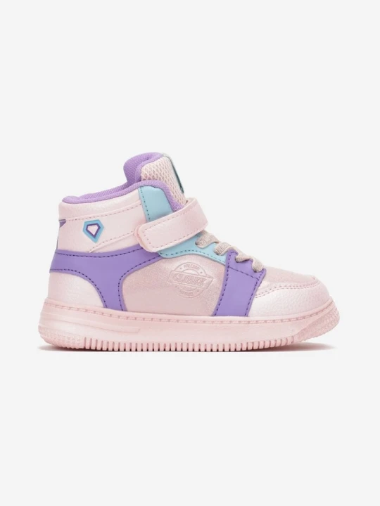 Zdjęcie produktu Różowo-Fioletowe Buty Sportowe za Kostkę z Rzepem i Kolorowymi Wstawkami Serakina