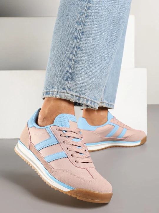 Zdjęcie produktu Różowo-Niebieskie Sneakersy Ozdobione Paskami Eranelia Be.Sport