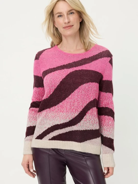 Zdjęcie produktu Różowy sweter damski Henny w pasy – Liaison en Vogue Olsen