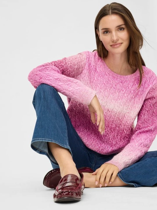Zdjęcie produktu Różowy sweter damski Henny z efektem ombre – New Passion Olsen