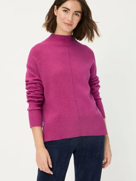 Zdjęcie produktu Różowy sweter damski Henny ze stójką – New Passion Olsen