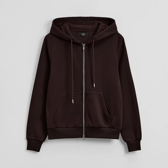 Zdjęcie produktu Rozpinana bluza basic z kapturem brązowa House