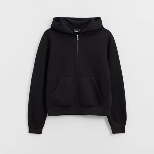 Zdjęcie produktu Rozpinana bluza basic z kapturem czarna House