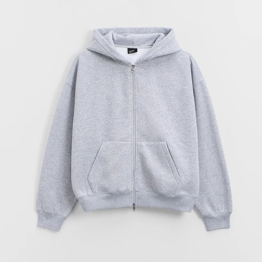 Zdjęcie produktu Rozpinana bluza basic z kapturem jasnoszara House szary