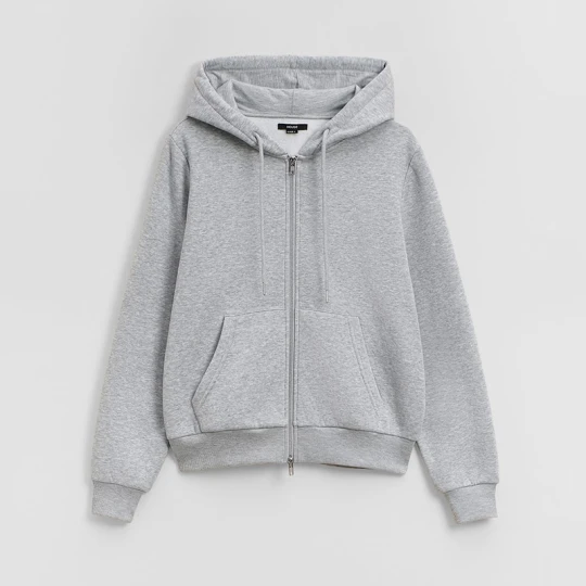Zdjęcie produktu Rozpinana bluza basic z kapturem szara House