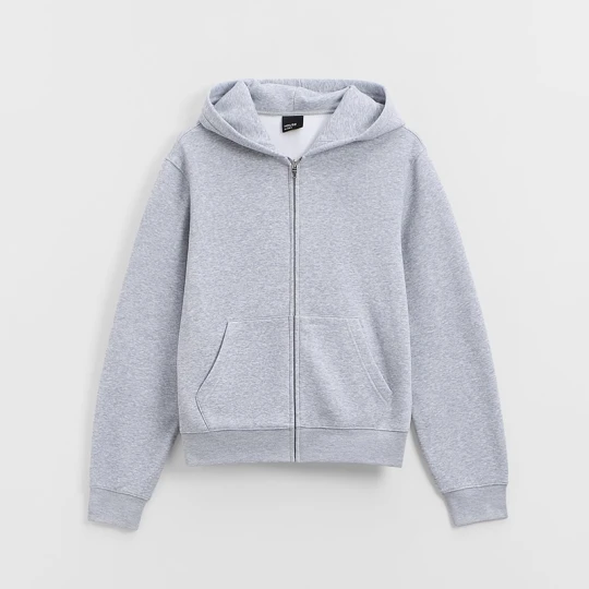 Zdjęcie produktu Rozpinana bluza basic z kapturem szara House