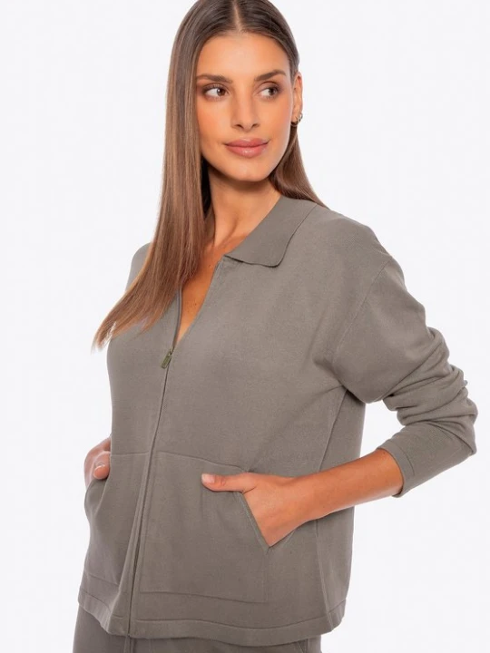 Zdjęcie produktu Rozpinana bluza damska ciemny beż Wittchen