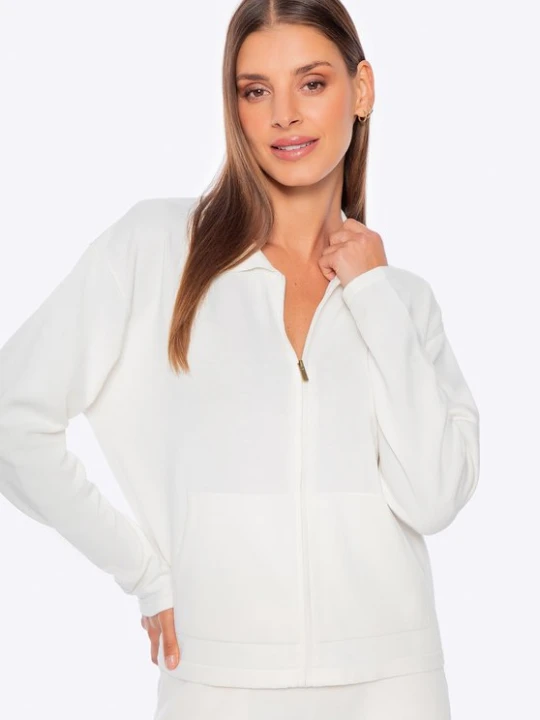 Zdjęcie produktu Rozpinana bluza damska kremowa Wittchen kremowy