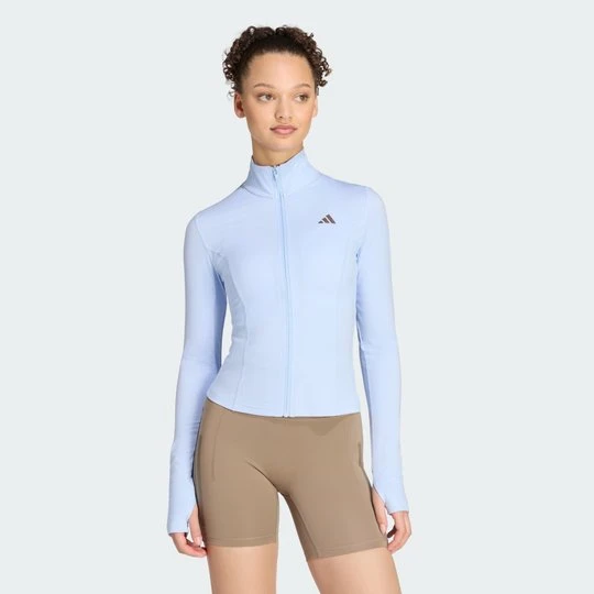 Zdjęcie produktu Rozpinana bluza z 3 paskami Studio Adidas Glow Blue